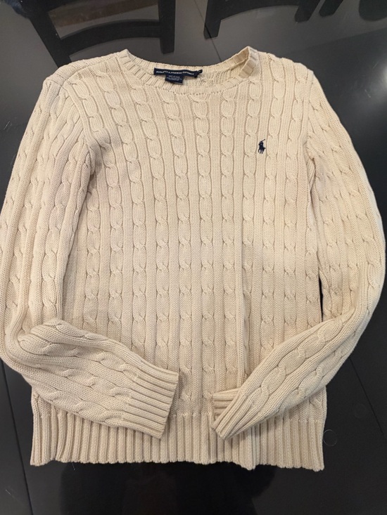 Polo Ralph Lauren Sweaters - Polo by Ralph Lauren Cream Cable-Knit Crewneck Sweater